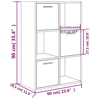 vidaXL Armario almacenamiento madera contrachapada gris 60x29,5x90 cm