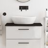 vidaXL Encimera ba&ntilde;o madera maciza tratada marr&oacute;n oscuro 80x40x2 cm