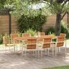 vidaXL Conjunto de Comedor de Jardín 9 pcs Madera de Acacia Sólida
