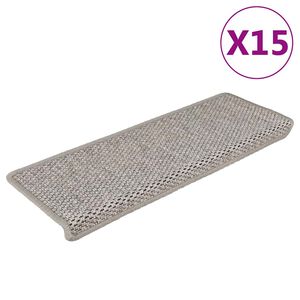 vidaXL Alfombrilla autoadhesiva escalera sisal 15 uds 65x21x4 cm