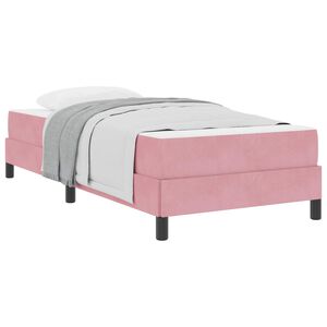 vidaXL Cama tipo Box Spring con colch&oacute;n Rosa 90 x 200 cm tela