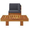 vidaXL Muebles de jard&iacute;n 2 pzas cojines madera acacia gris oscuro