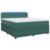 vidaXL Cama box spring con colch&oacute;n Verde oscuro 200 x 200 cm