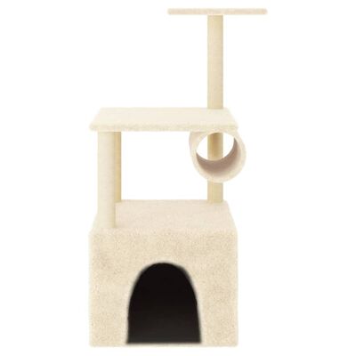 vidaXL Rascador para gatos con postes de sisal color crema 109,5 cm