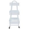 vidaXL Carrito de almacenaje 3 niveles acero blanco 42x41,5x77 cm