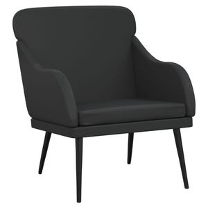 vidaXL Sill&oacute;n de cuero sint&eacute;tico negro 63x76x80 cm