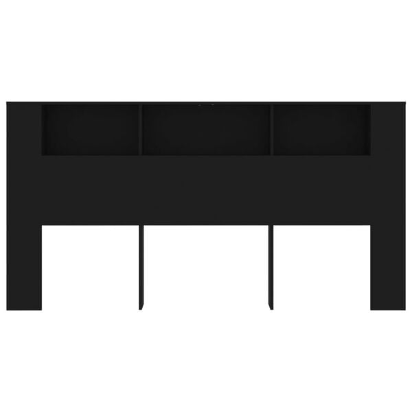 vidaXL Mueble cabecero negro 200x18,5x104,5 cm