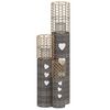vidaXL Candeleros 3 unidades mimbre gris