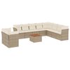 vidaXL Set de sof&aacute;s de jard&iacute;n 11pzas con cojines rat&aacute;n sint&eacute;tico beige