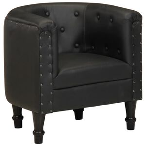 vidaXL Sill&oacute;n de cuero aut&eacute;ntico negro