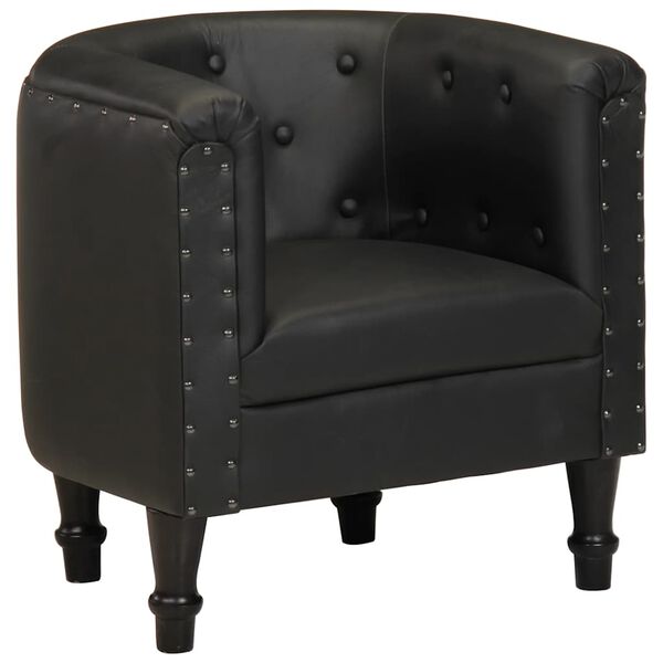 vidaXL Sill&oacute;n de cuero aut&eacute;ntico negro