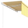 vidaXL Toldo retr&aacute;ctil autom&aacute;tico con persiana LED amarillo 3,5x2,5 m