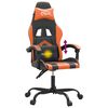vidaXL Silla gaming giratoria cuero sintético negro y naranja