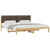 vidaXL Estructura de Cama con Cabecera Tapizada Blanco lavado y topo