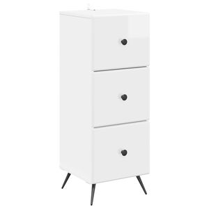 vidaXL Cajonera Brillante 33 x 34,5 x 90 cm Madera de Ingenier&iacute;a