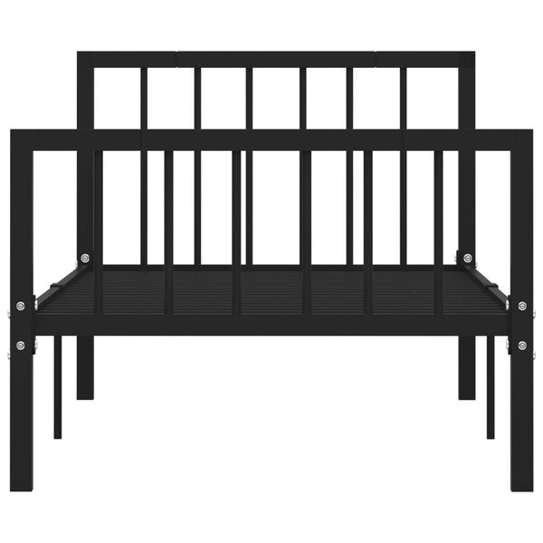 vidaXL Estructura de cama sin colch&oacute;n metal negro 90x200 cm