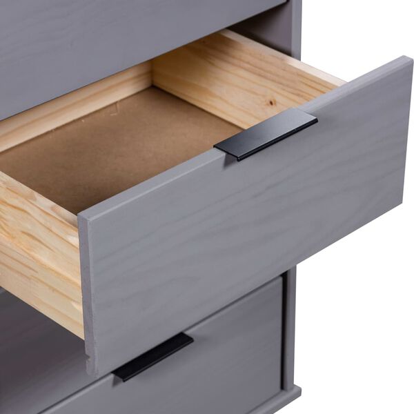vidaXL Cajonera de madera de pino maciza gris 45x39,5x90,3 cm