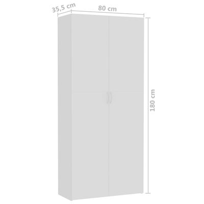 vidaXL Armario de almacenaje madera de ingeniería blanco 80x35,5x180cm