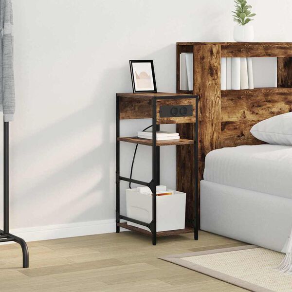 vidaXL Armario de Noche Roble ahumado 40 x 27 x 76 cm