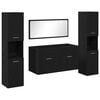 vidaXL Juego de muebles de ba&ntilde;o 4 uds. Roble Negro 90 x 38,5 x 46 cm