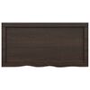 vidaXL Encimera ba&ntilde;o madera maciza tratada marr&oacute;n oscuro 80x40x(2-4)cm