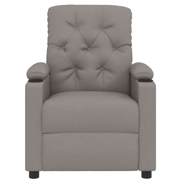 vidaXL Sill&oacute;n reclinable de tela gris taupe
