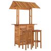 vidaXL Juego muebles de bar de jard&iacute;n 3 piezas madera maciza de acacia