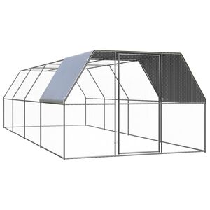 vidaXL Jaula gallinero de exterior de acero galvanizado 3x8x2 m