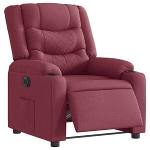 vidaXL Sill&oacute;n reclinable el&eacute;ctrico tela rojo tinto