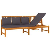 vidaXL Sofá cama con cojín madera maciza acacia gris 200x60x75 cm