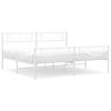 vidaXL Estructura cama sin colch&oacute;n con estribo metal blanco 193x203 cm