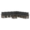 vidaXL Conjunto de sof&aacute;s de jard&iacute;n 10 pcs Gris rat&aacute;n sint&eacute;tico