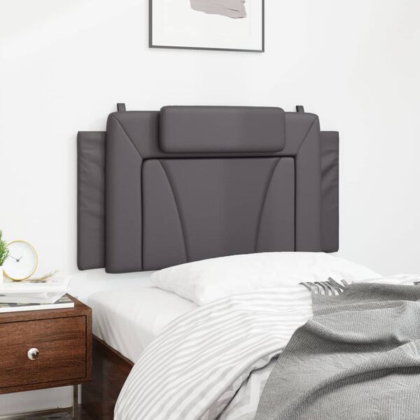 vidaXL Cabecero de cama acolchado Viana cuero sint&eacute;tico gris 100 cm