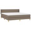 vidaXL Cama box spring con colch&oacute;n tela gris taupe 180x200 cm