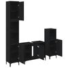 vidaXL Juego de muebles de ba&ntilde;o 3 pcs Roble negro Madera contrachapada