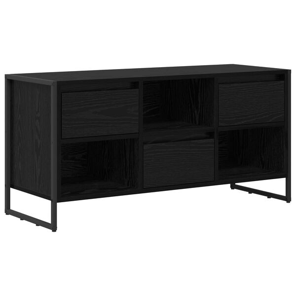 vidaXL Gabinete de TV con caj&oacute;n Roble Negro 100 x 36 x 49,5 cm