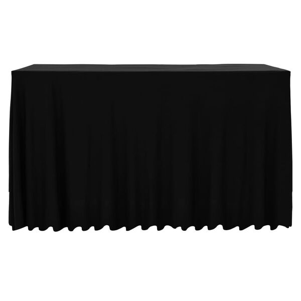 vidaXL Manteles el&aacute;sticos de mesa con falda 2 uds negro 120x60,5x74 cm