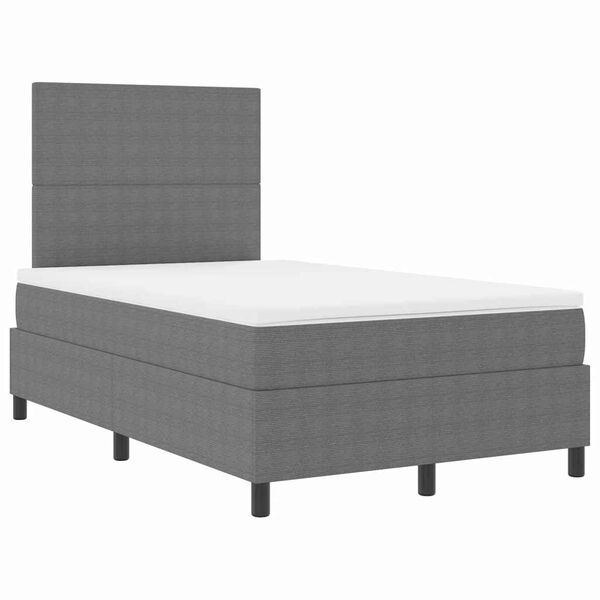 vidaXL Cama Box Spring LED Gris claro y . 120 x 200 cm Tela de Pana