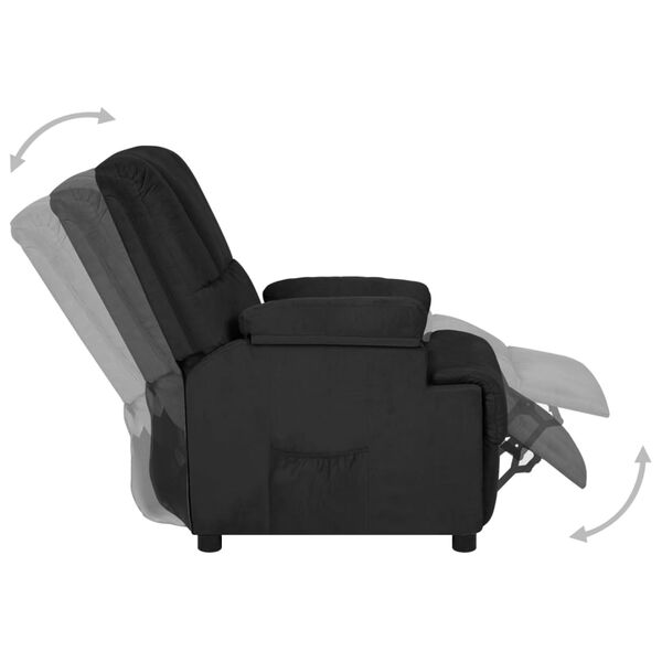 vidaXL Sill&oacute;n reclinable tela de microfibra negro