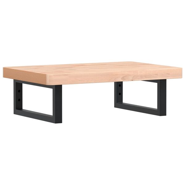vidaXL Estante de lavabo de pared de acero y madera maciza de haya
