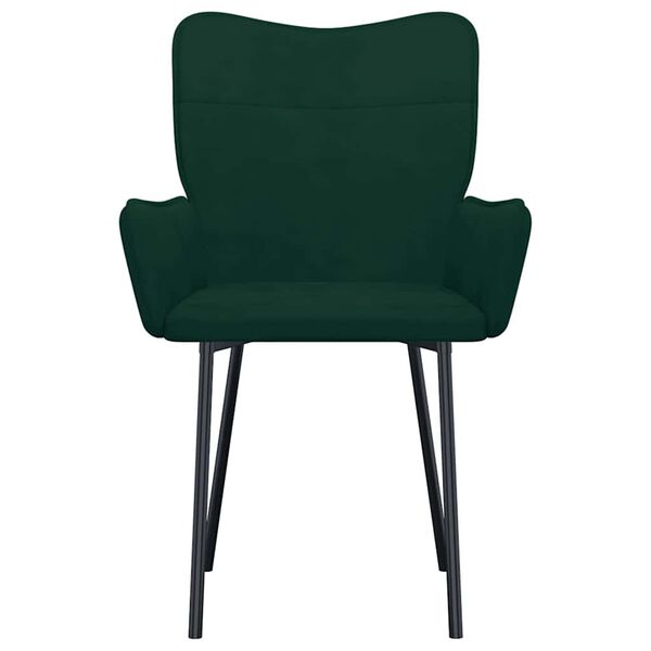 vidaXL Sillas de comedor 2 unidades terciopelo verde oscuro