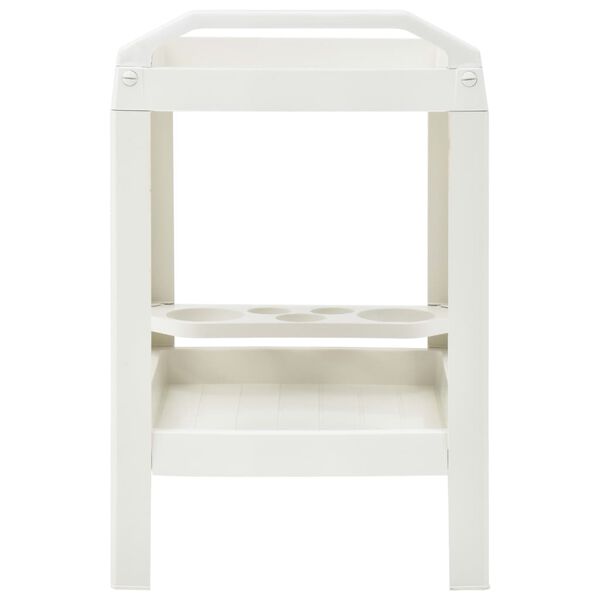 vidaXL Carrito de bebidas plástico blanco 69x53x72 cm