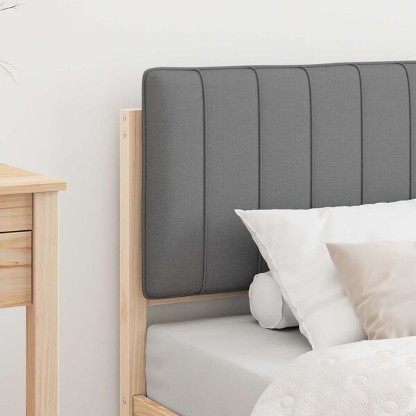 vidaXL Estructura de Cama con Cabecera Tapizada Gris Claro 75 x 190 cm