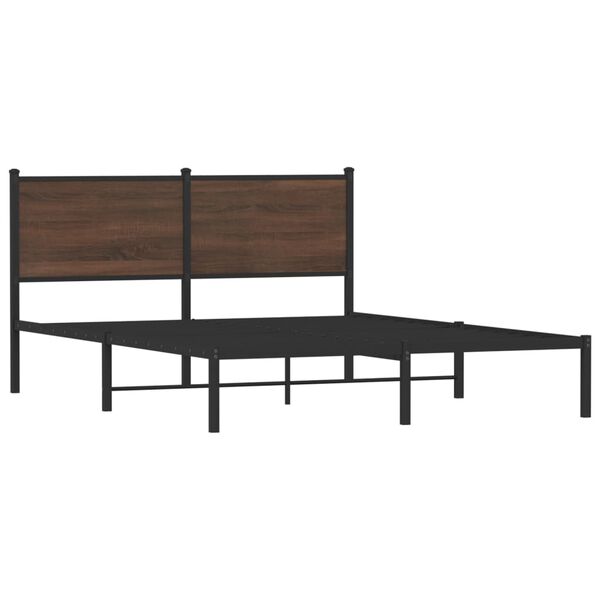 vidaXL Estructura de cama sin colchón metal marrón roble 140x200 cm