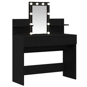 vidaXL Mesa Tocador Roble Negro 100 x 40 x 130 cm Madera de ingenier&iacute;a