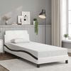 vidaXL Estructura de cama Dover cuero sint&eacute;tico blanco negro 90x200 cm