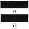 vidaXL Estante de libros 3 pcs Roble Negro 36 x 30 x 143 cm