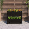 vidaXL Jardinera de madera maciza de pino negro 77x25x66 cm