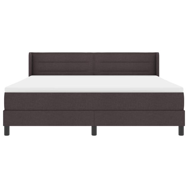 vidaXL Cama tipo Box Spring Marr&oacute;n Oscuro 200 x 180 cm Poli&eacute;ster