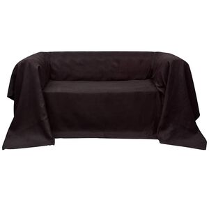 Funda marr&oacute;n para sof&aacute; de micro-gamuza, 140 x 210 cm